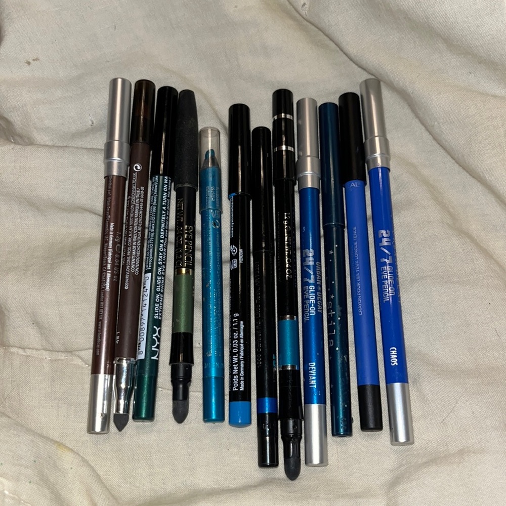 11 eyeliner URBAN DECAY MERLE NORMAN STILLA NYX brown green blue over $150 value